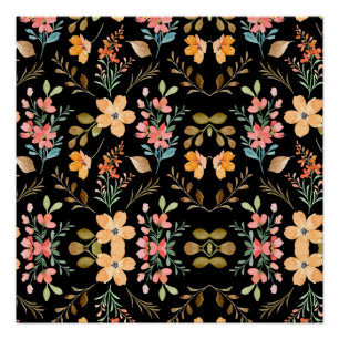 Floral Surface Pattern- Fashion Watercolor Spring  Poster