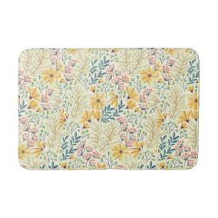 Floral Surface Pattern- Stylish Abstract Wallpaper Bath Mat