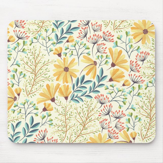 Floral Surface Pattern- Stylish Abstract Wallpaper Mouse Pad (Front)