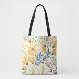 Floral Surface Pattern- Stylish Abstract Wallpaper Tote Bag