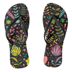 Floral Surface Pattern- Stylish Flowers Wallpaper Jandals