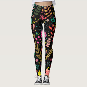 Floral Surface Pattern- Stylish Flowers Wallpaper  Leggings