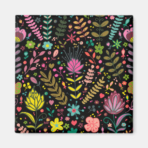 Floral Surface Pattern- Stylish Flowers Wallpaper  Magnet