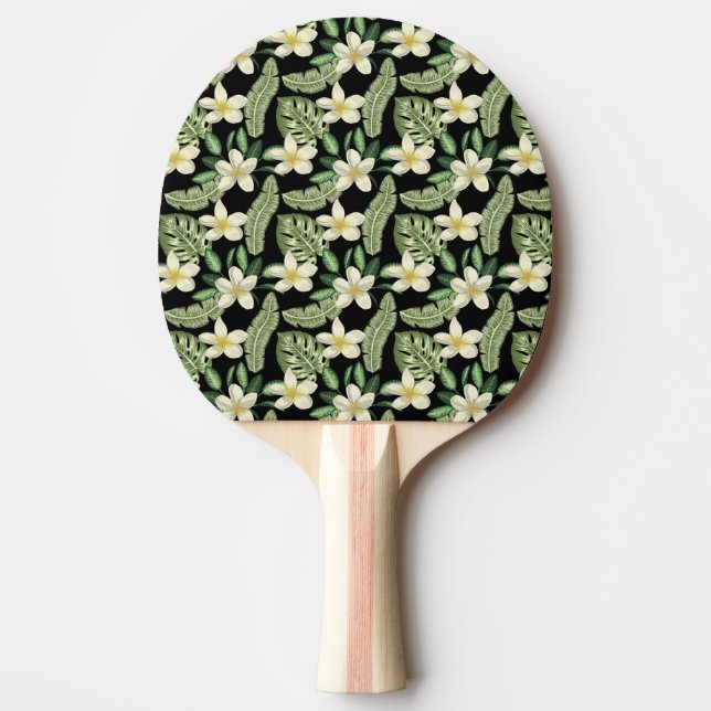 Floral surface pattern Tropical flowers and leaves Ping Pong Paddle (Front)