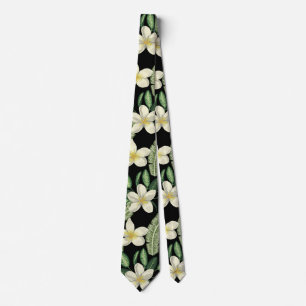Floral surface pattern Tropical flowers and leaves Tie