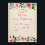 Floral Surprise 16th Birthday Invitation Pink<br><div class="desc">Floral Surprise 16th Birthday Invitation Pink Watercolor Flower. Kids Birthday. Girl Lady Teen Teenage Bday Bash Invite. Pink Floral Flower. Vintage. 13th 15th 16th 18th 20th 21st 30th 40th 50th 60th 70th 80th 90th 100th, Any Ages. For further customisation, please click the "Customise it" button and use our design tool...</div>