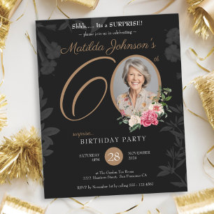 Floral Surprise 60th Birthday Party Invitation