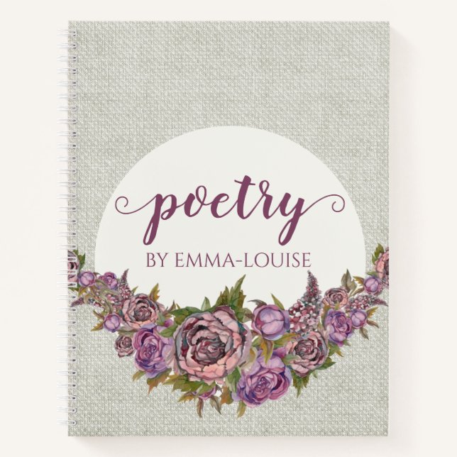 Floral Swag Personalised Poetry Notebook (Front)