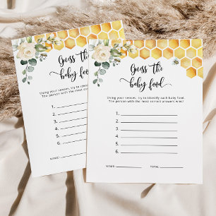 Floral sweet as can bee guess the baby food card