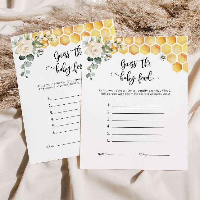 Floral sweet as can bee guess the baby food card (Creator Uploaded)