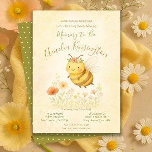 Floral Sweet Mommy to Bee Baby Shower Party Invitation