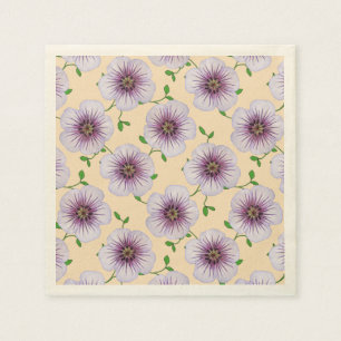 Floral Sweet Purple Garden Flowers on any Colour Napkin