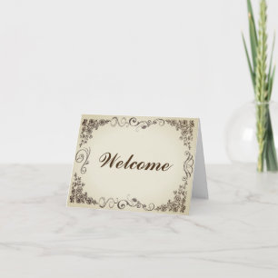 Floral Swirl Decorative Boarder with Welcome Card