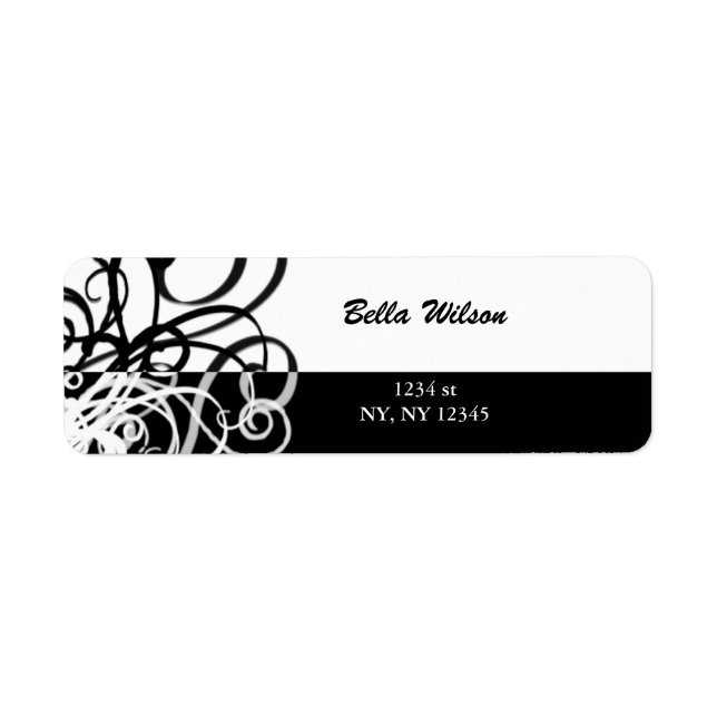 floral swirls address label (Front)