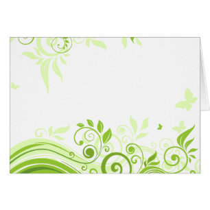 Floral Swirls in Hues of Fresh Green