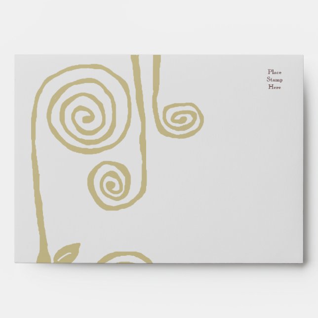 Floral Swirls Navy Inside Envelope (Front)