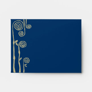 Floral Swirls Navy RSVP Envelope