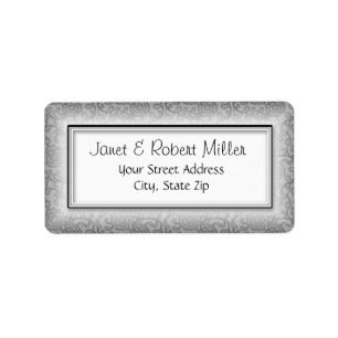 Floral Swirls Silver Address Labels