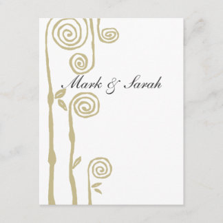 Floral Swirls Taupe RSVP Card