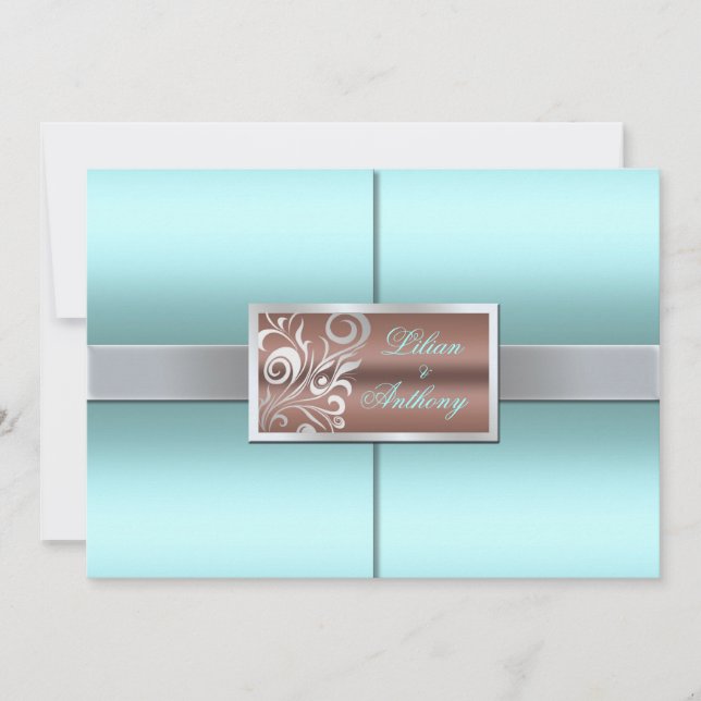 Floral Swirls Wedding Invitation (Front)