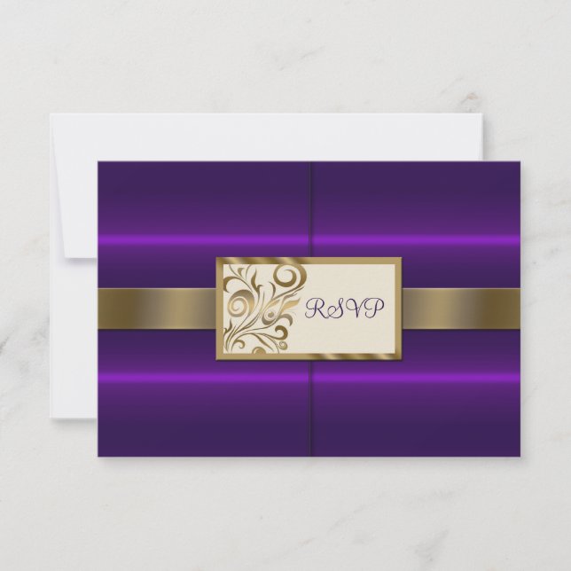 Floral Swirls Wedding RSVP Card (Front)