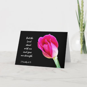 Floral Sympathy, Scripture Verse on God's Strength Card