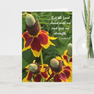 Floral Sympathy, Scripture Verse on God's Strength Card