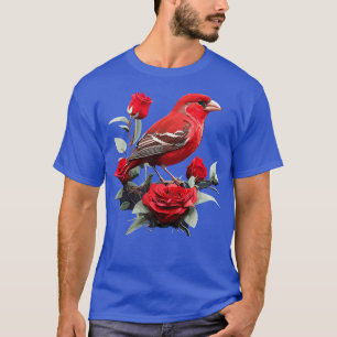 Floral Symphony Exquisite House Finch amidst Hyper T-Shirt