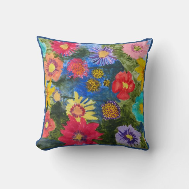 Floral Symphony of Color 16x16 Pillow (Front)