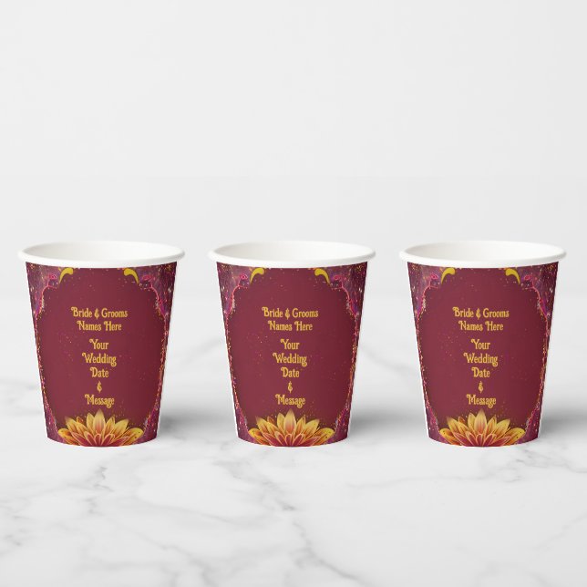 Floral Symphony: Wedding Elegance Collection Paper Cups (Multi)