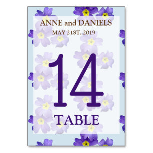 Floral Table Number Cards