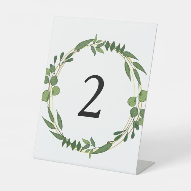 Floral table numbers pedestal sign (Front)