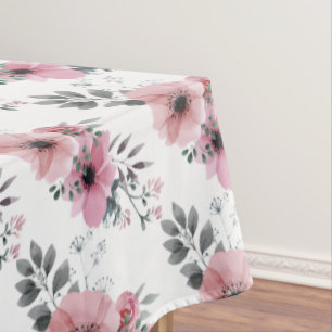 Floral Tablecloth with Pink Flowers