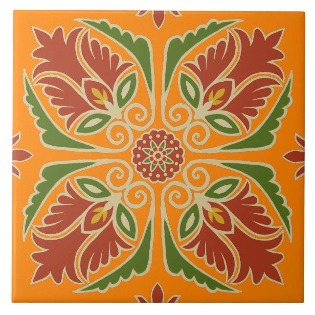 Floral Talavera Tile  (Front)