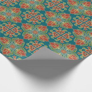 Floral Talavera Tile  Wrapping Paper