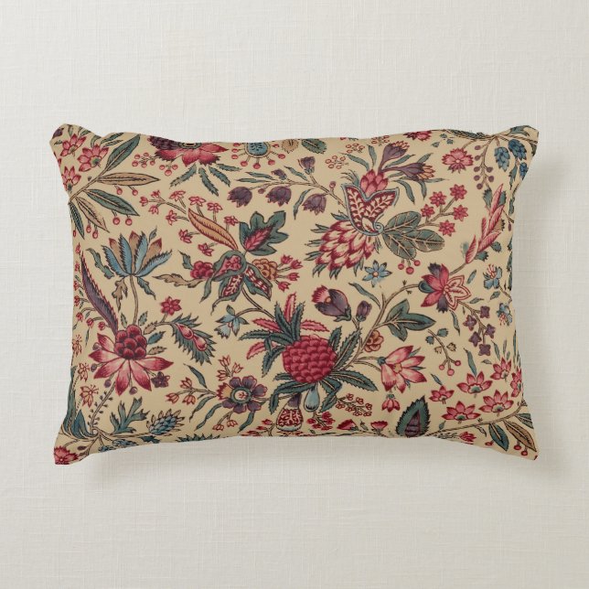 Floral Tapestry Needlework Flower Art Decorative Cushion (Front)