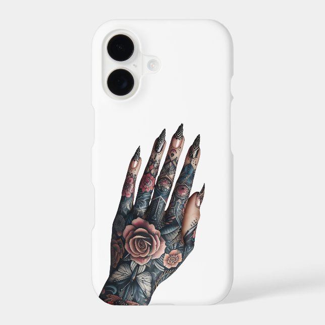 Floral Tattoo Hand iPhone Case (Back)