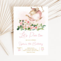 Floral Tea Garden Birthday Party Invitation