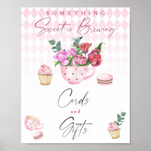 Floral tea party baby shower Cards and gifts Poster