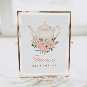 Floral Tea Party Baby Shower Favours Sign