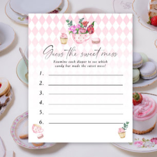 Floral tea party Baby shower Guess the sweet mess