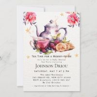 Floral Tea Party Baby Shower Invitation