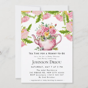 Floral Tea Party Baby Shower Invitation