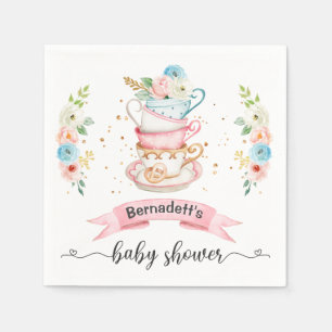Floral Tea Party Baby Shower Paper Napkin