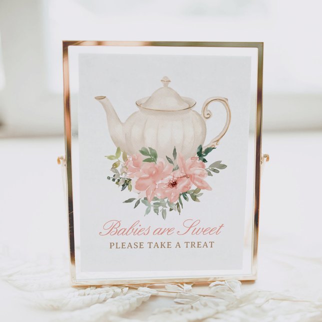 Floral Tea Party Baby Shower Treats Sign (Creator Uploaded)