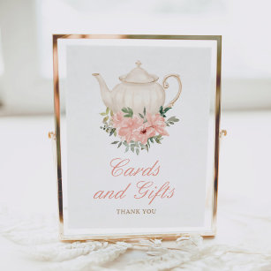 Floral Tea Party Birthday Cards and Gifts Poster