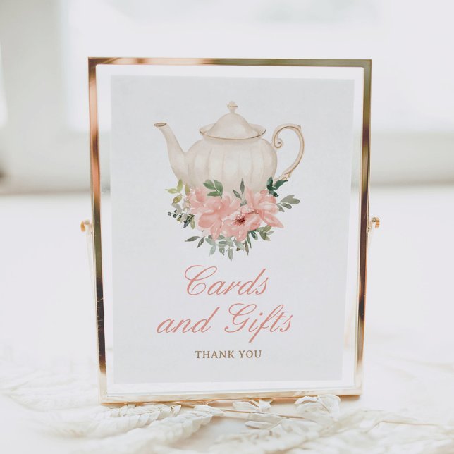 Floral Tea Party Birthday Cards and Gifts Poster (Creator Uploaded)