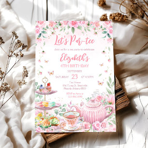 Floral Tea Party Birthday Invitation