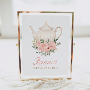 Floral Tea Party Bridal Shower Favours Sign