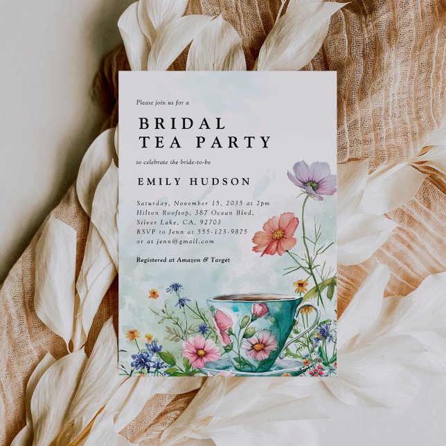 Floral Tea Party Bridal Shower Invitation (Creator Uploaded)
